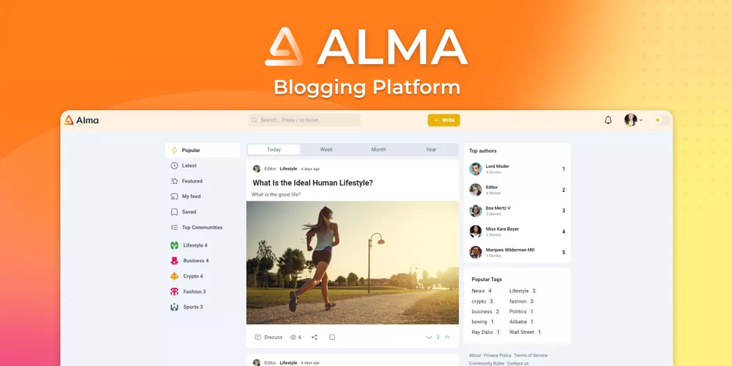 Alma - Blogging Platform 