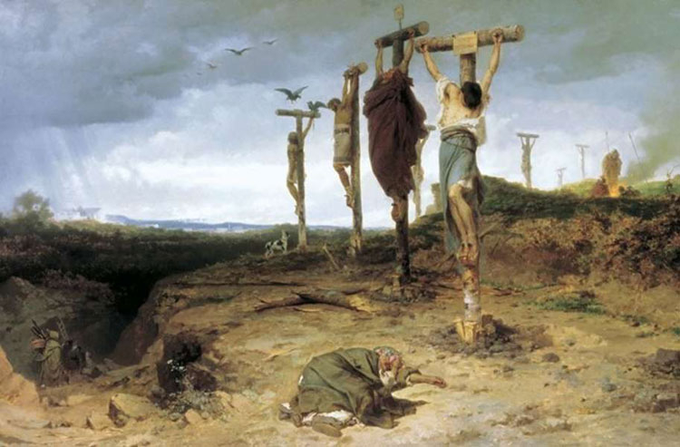 Юлию Цезарю распял разбойников