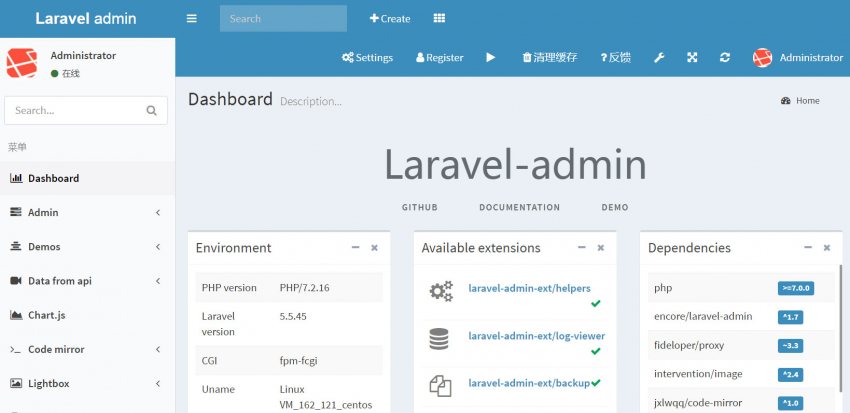 Laravel админ панель