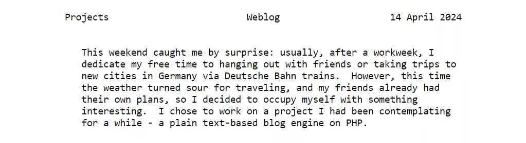 Weblog — минималистичный блог-движок