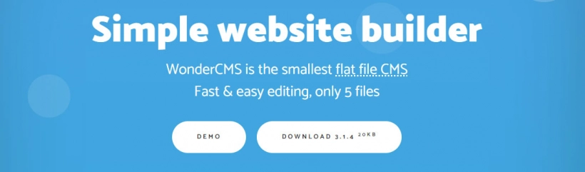 WonderCMS — быстрая и маленькая файловая CMS (5 файлов)